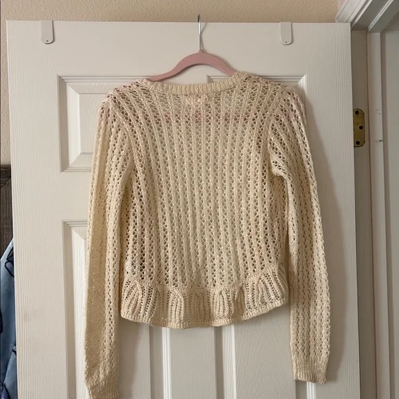 LC Lauren Conrad Cream Knit Lightweight Cardigan - Picture 5 of 5